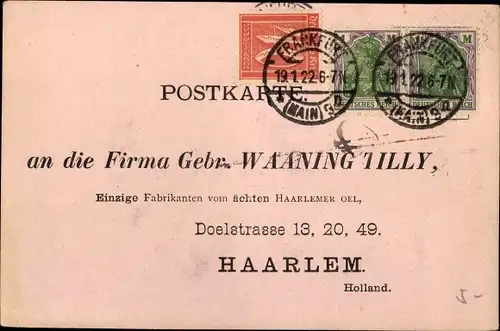 Ak Haarlem Nordholland Niederlande, Gebr. Waaning Tilly, Doelstraße 13, 20,49