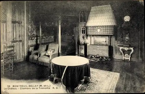 Ak Montreuil Bellay Maine et Loire, Le Chateau, Chambre de la Tremoille