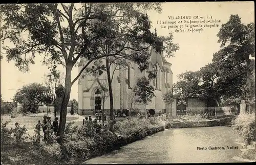 Ak Villedieu Maine et Loire, Pelerinage de St, Joseph du Chene