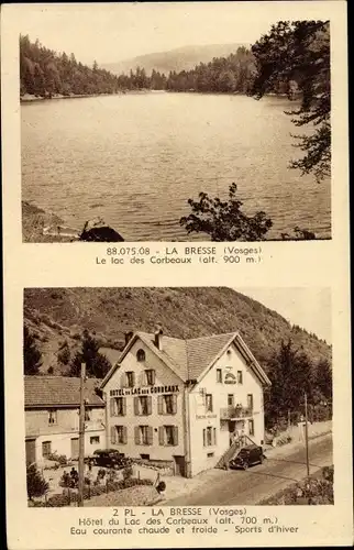 Ak La Bresse Vosges, Le Lac des Corbeaux, Hôtel du Lac, vue extérieure