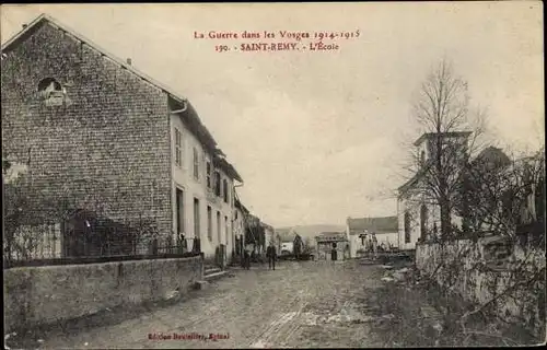 Ak Saint Remy Vosges, L'École, vue extérieure