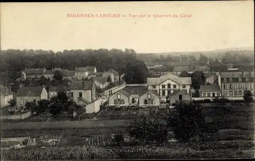 Ak Migennes Laroche Yonne, Vue sur le Quartier du Canal
