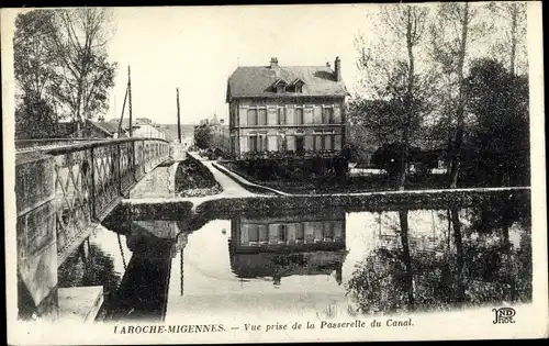 Ak Laroche Migennes Yonne, Vue prise de la Passerelle du Canal