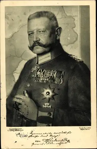 Ak Generalfeldmarschall Paul von Hindenburg, Orden