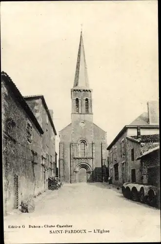 Ak Saint Pardoux Deux Sèvres, eglise, vue de face