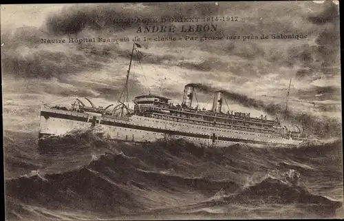 Ak Französisches Kriegsschiff, Andre Lebon, Navire Hopital Francais