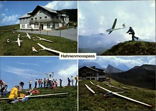 Ak Adelboden Lenk Kt. Bern, Modell Segelfluggelände am Hahnenmoospass