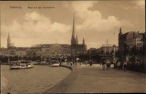 Ak Hamburg, Blick auf den Alsterdamm