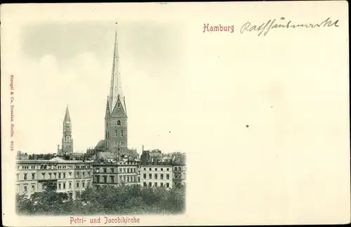 Ak Hamburg, Petri- und Jacobikirche