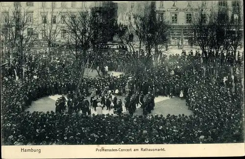 Ak Hamburg, Promenadenkonzert am Rathausmarkt