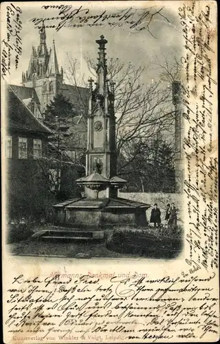 Ak Erfurt in Thüringen, Hermanns Denkmal und Dom
