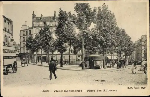 Ak Paris Buttes Montmartre, Place des Abbesses