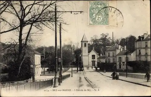 Ak Bry sur Marne Val de Marne, L'Entrée de Bry