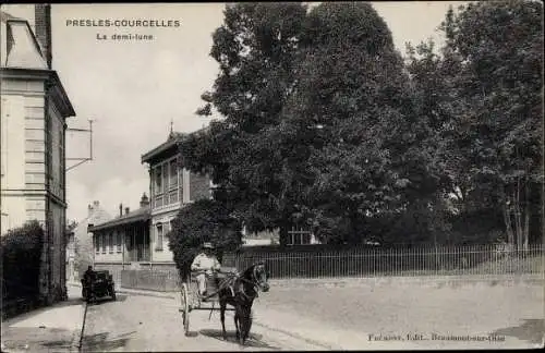 Ak Presles Courcelles Val d'Oise, La demi lune