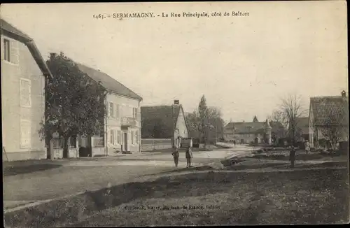 Ak Sermamagny Territoire de Belfort, La Rue Principale