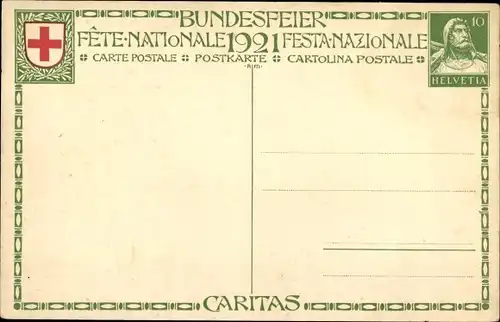 Ganzsachen Künstler Ak Beurmann, E., Krankenschwester, Betendes Kind, Bundesfeier 1921