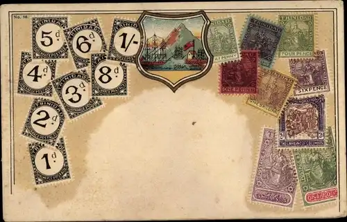 Präge Briefmarken Litho Trinidad Tobago, Briefmarken