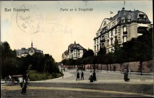 Ak Bad Kissingen Unterfranken Bayern, Partie an der Pergstraße