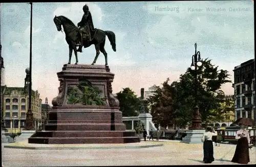 Ak Hamburg, Kaiser Wilhelm Denkmal