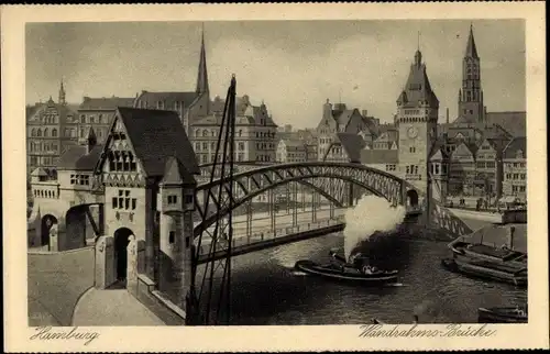 Ak Hamburg, Blick auf die Wandrahmsbrücke