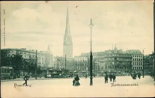 Ak Hamburg, Der Rathausmarkt