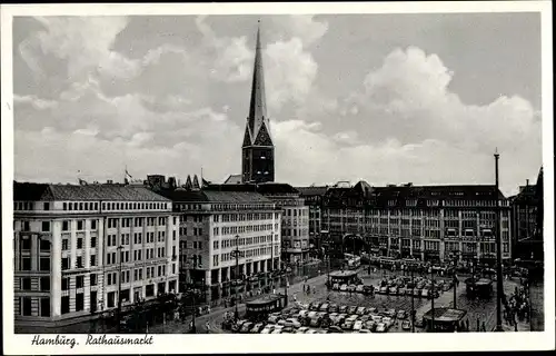Ak Hamburg, Blick auf den Rathausmarkt