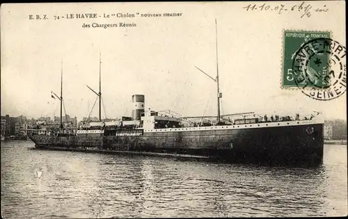 Le Havre Seine Maritime, Dampfer Cholon, Compagnie des Chargeurs Reunis