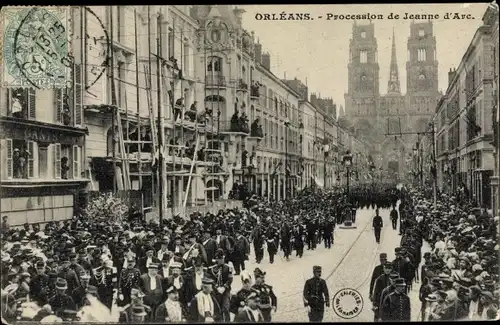 Ak Orléans Loiret, Procession de Jeanne d'Arc