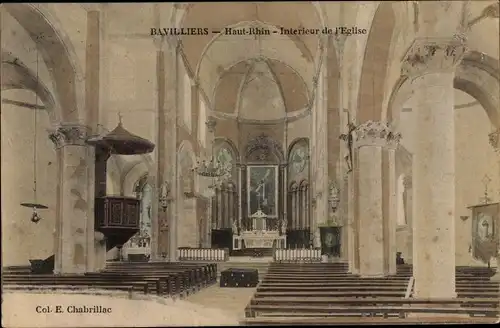 Ak Bavilliers Haut Rhin, Interieur de l'Église