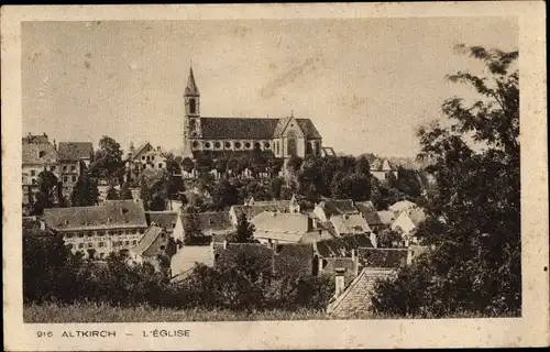 Ak Altkirch Haut Rhin, Vue de l'Église