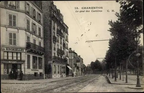 Ak Charenton Val de Marne, Le Quai des Carrières