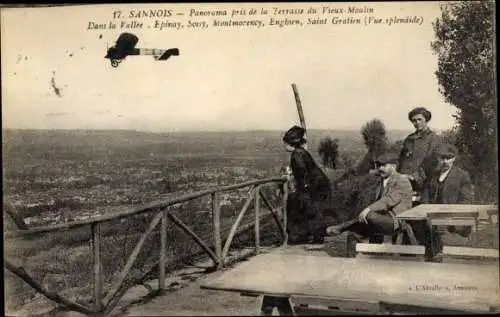 Ak Sannois Val d'Oise, Panorama, Terrasse du Vieux Moulin