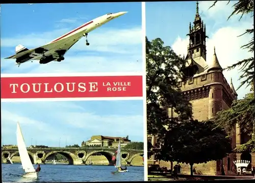 Ak Concorde, Toulouse Haute Garonne, Pont Neuf, Donjon du Capitole