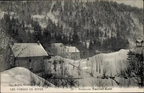 Ak Territoire de Belfort, Les Vosges en Hiver, Restaurant Tourtet Kolb