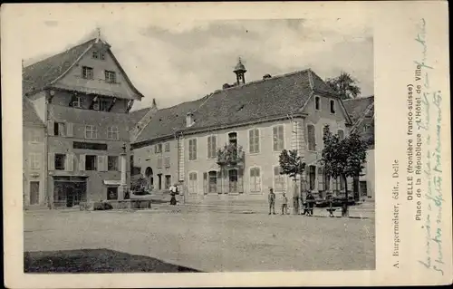 Ak Delle Territoire de Belfort, Place de la Republique, L'Hotel de Ville