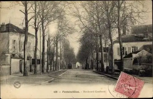 Ak Fontainebleau Seine et Marne, Boulevard Gambetta