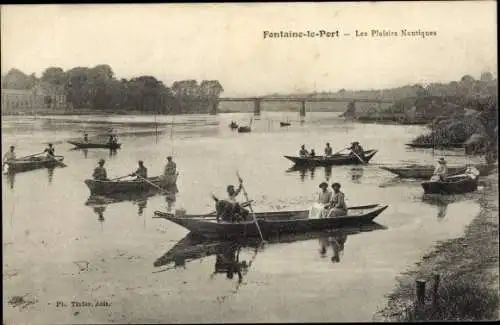 Ak Fontaine le Port Seine et Marne, Les Plaisirs Nautiques