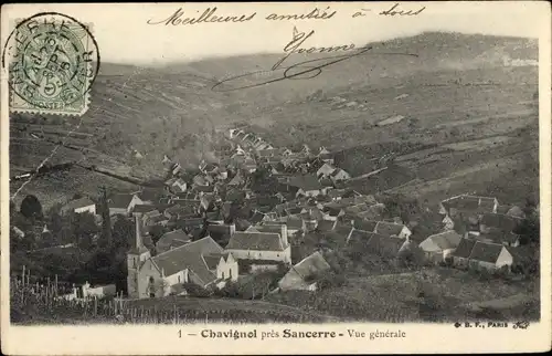 Ak Chavignol pres Sancerre Cher, Vue générale