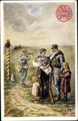 Künstler Ak Witwen- und Waisen Hilfsfond, Kriegsjahr 1914