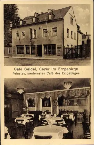 Ak Geyer im Erzgebirge Sachsen, Cafe Seidel, Konditorei