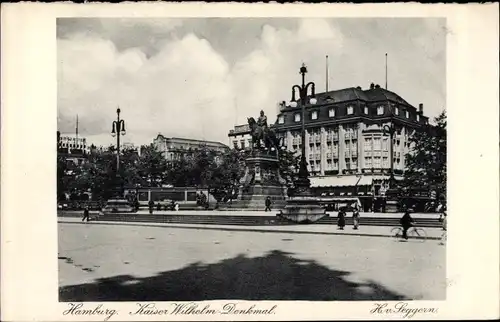 Ak Hamburg, Blick zum Kaiser Wilhelm Denkmal