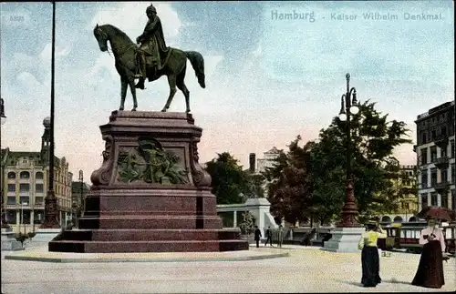 Ak Hamburg, Blick auf das Kaiser Wilhelm Denkmal