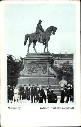 Ak Hamburg, Am Kaiser Wilhelm Denkmal