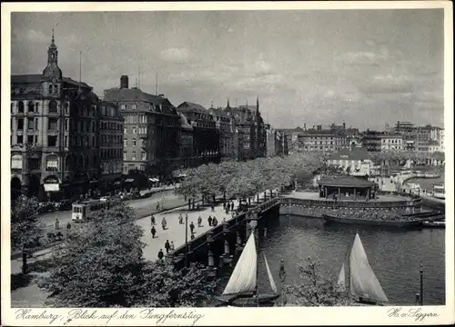 Ak Hamburg, Blick auf den Jungfernstieg