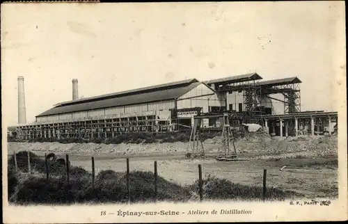 Ak Épinay sur Seine, Ateliers de Distillation