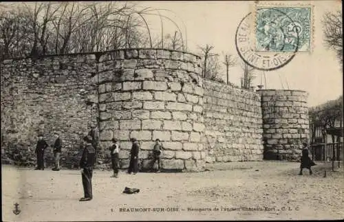 Ak Beaumont Val d'Oise, Remparts de l'ancien Chateau Fort