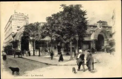 Ak Clichy Hauts-de-Seine, Le Marché