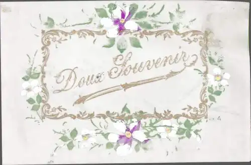 Zelluloid Ak Doux Souvenir, Blumen