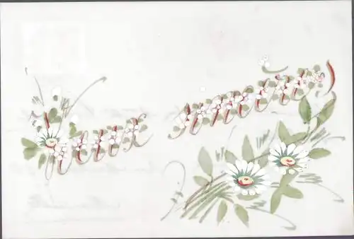 Zelluloid Ak Glückwunsch, Blumen