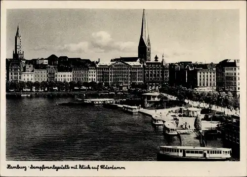 Ak Hamburg, Dampferanlegestelle mit Blick auf Alsterdamm